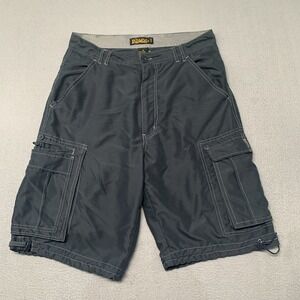 Plugg Cargo Tech Shorts Mens 31x10 Black Cargo Lightweight Polyester Outdoor